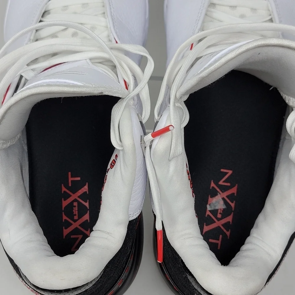 Nike Men's Sz 12 Zoom LeBron NXXT Gen AMPD FJ1566-100 White Black Red Basketball